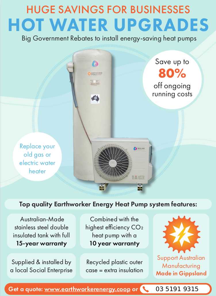 Earthworker Business & Organisation REBATES Earthworker Energy Hot Water Upgrade Business REBATES