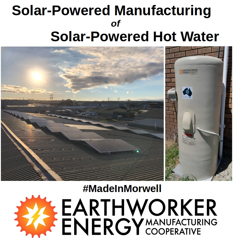 Earthworker Energy factory produces solar electric hot water