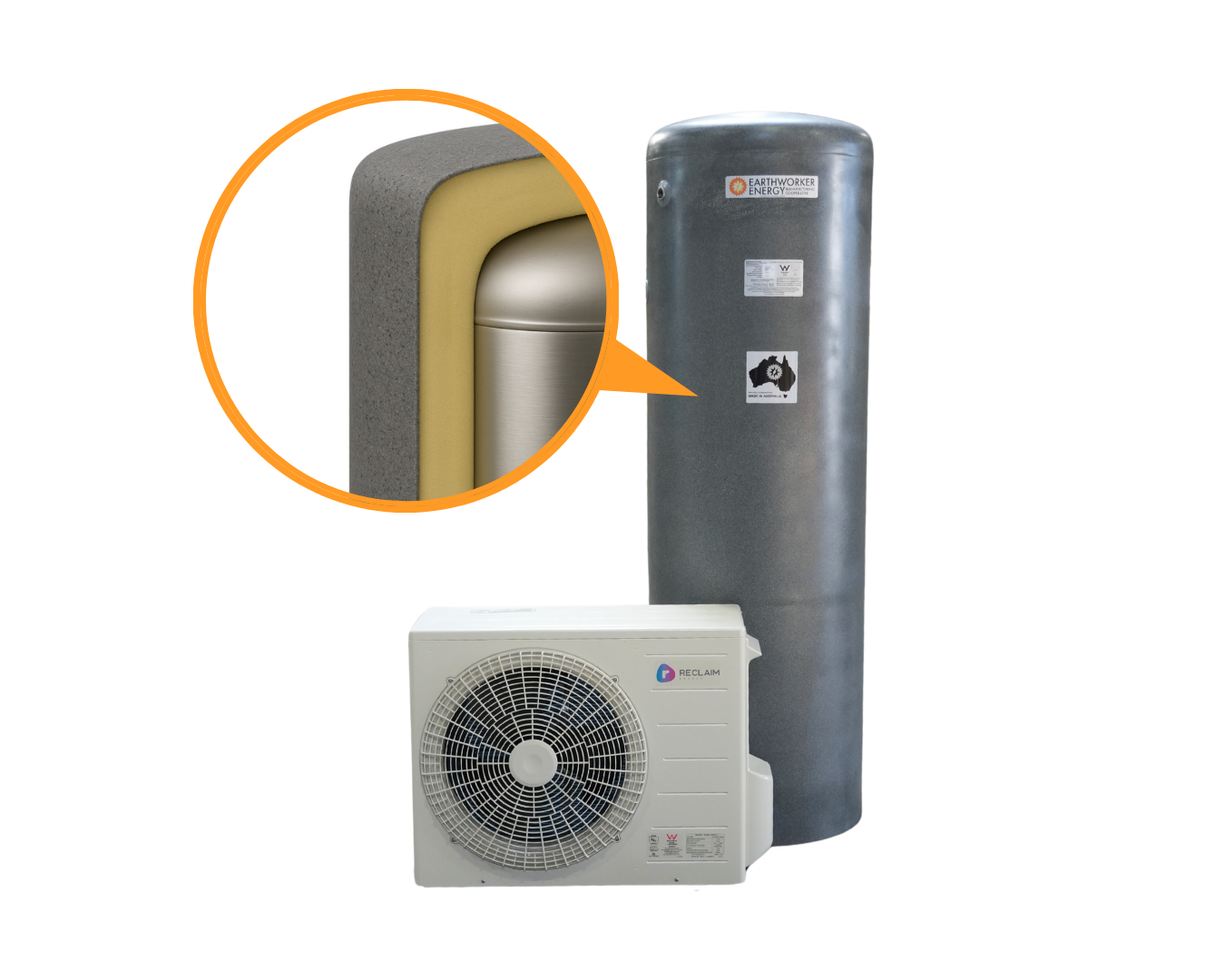 Earthworker Energy Reclaim heat pump hot water system